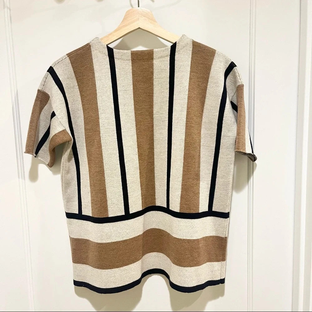 ⭐️ J. Crew Striped Short Sleeve Merino Wool Sweater XXS